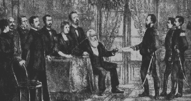 D.Pedro II recebendo a comunicação oficial da Proclamação da República